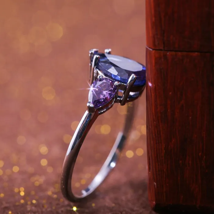 Minx London Rings Blue Diamond Ring Blue Diamond Engagement Rings Sapphire Blue Diamond Ring Pear Shape Ring Pear Engagement Ring Teardrop Ring