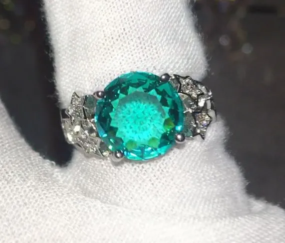 Minx London Rings Engagement Ring Green Diamond Ring Womens Promise Ring Diamond Star Ring Green Engagement Ring Tourmaline Ring Star Ring