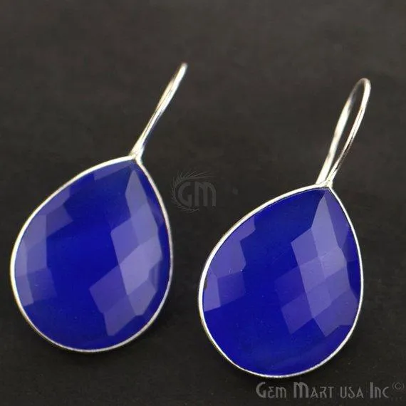 Pear Shape 21x26mm Silver Plated Gemstone Hook Earrings Pick your Gemstone 900111 GemMartUSA Earrings