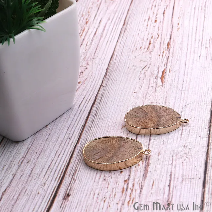 PreStyled Sets DIY Picture Jasper 23x18mm Gold Electroplated Finding Earing Connector GemmartUSA