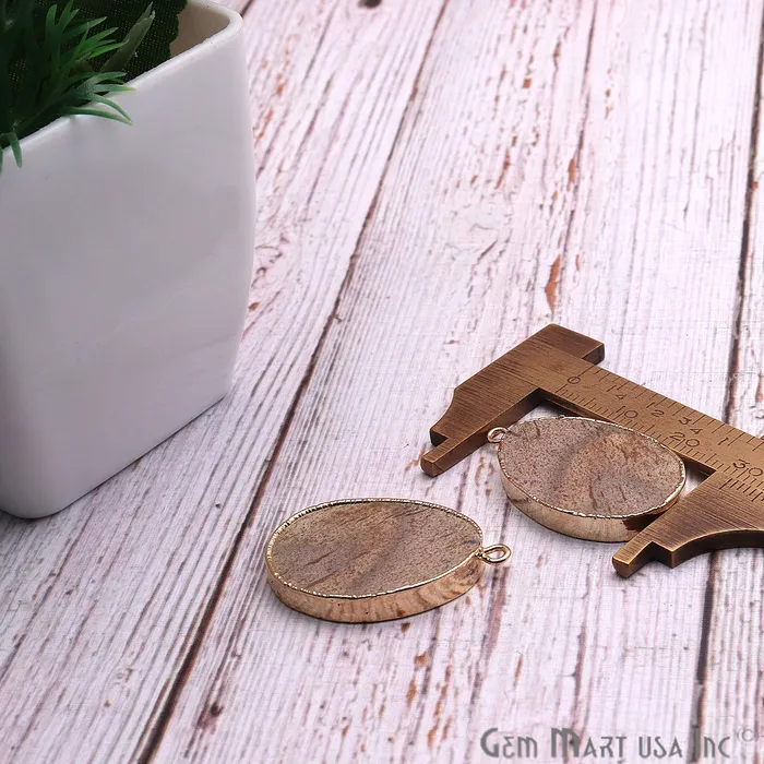 PreStyled Sets DIY Picture Jasper 23x18mm Gold Electroplated Finding Earing Connector GemmartUSA PreStyled Sets DIY Picture Jasper 23x18mm Gold Electroplated Finding Earing Connector GemmartUSA