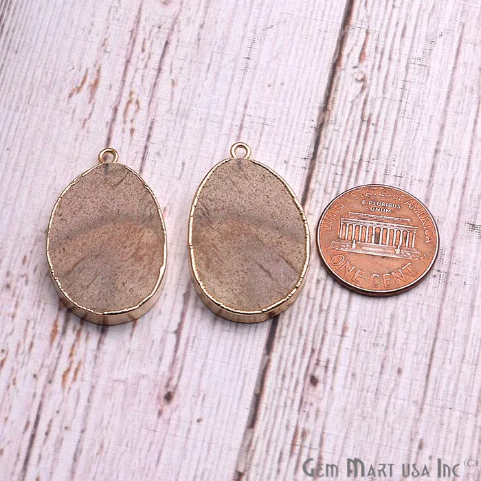 PreStyled Sets DIY Picture Jasper 23x18mm Gold Electroplated Finding Earing Connector GemmartUSA PreStyled Sets DIY Picture Jasper 23x18mm Gold Electroplated Finding Earing Connector GemmartUSA