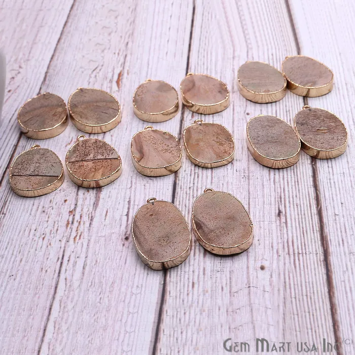 PreStyled Sets DIY Picture Jasper 23x18mm Gold Electroplated Finding Earing Connector GemmartUSA PreStyled Sets DIY Picture Jasper 23x18mm Gold Electroplated Finding Earing Connector GemmartUSA