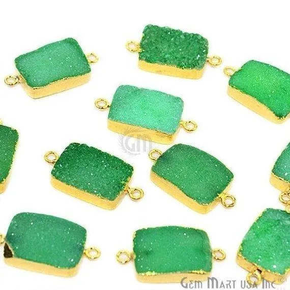 PreStyled Sets GemMartUSA Clearance Gold Electroplated Druzy 13x18mm Octagon Double Bail Gemstone Connector