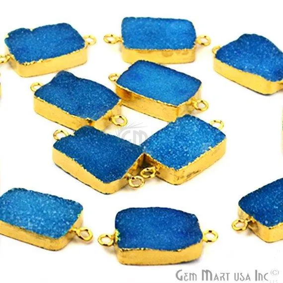 PreStyled Sets GemMartUSA Clearance Gold Electroplated Druzy 13x18mm Octagon Double Bail Gemstone Connector