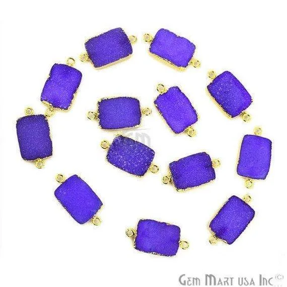 PreStyled Sets GemMartUSA Clearance Gold Electroplated Druzy 13x18mm Octagon Double Bail Gemstone Connector