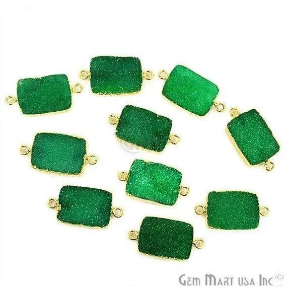 PreStyled Sets GemMartUSA Clearance Gold Electroplated Druzy 13x18mm Octagon Double Bail Gemstone Connector