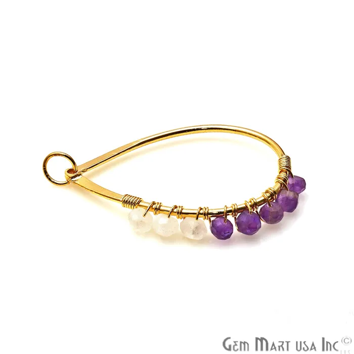 PreStyled Sets GemmartUSA DIY Rainbow Amethyst 34x26mm Gold Plated Wire Wrapped Connector PreStyled Sets GemmartUSA DIY Rainbow Amethyst 34x26mm Gold Plated Wire Wrapped Connector