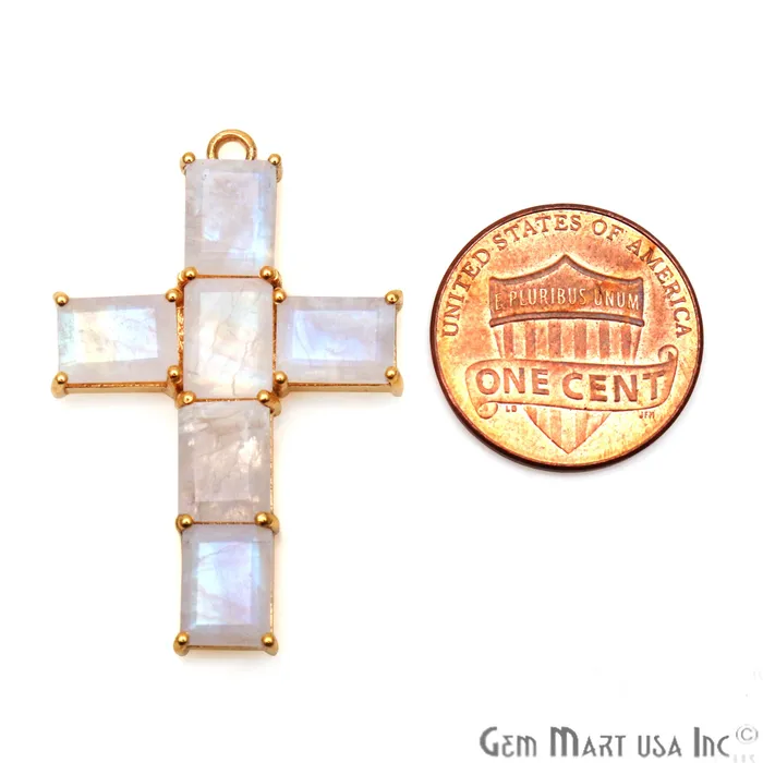 PreStyled Sets GemmartUSA Gemstone Cross 37x24mm Faceted Rectangle Prong Gold Plated Connector PreStyled Sets GemmartUSA Gemstone Cross 37x24mm Faceted Rectangle Prong Gold Plated Connector