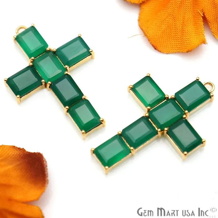 PreStyled Sets GemmartUSA Gemstone Cross 37x24mm Faceted Rectangle Prong Gold Plated Connector PreStyled Sets GemmartUSA Gemstone Cross 37x24mm Faceted Rectangle Prong Gold Plated Connector