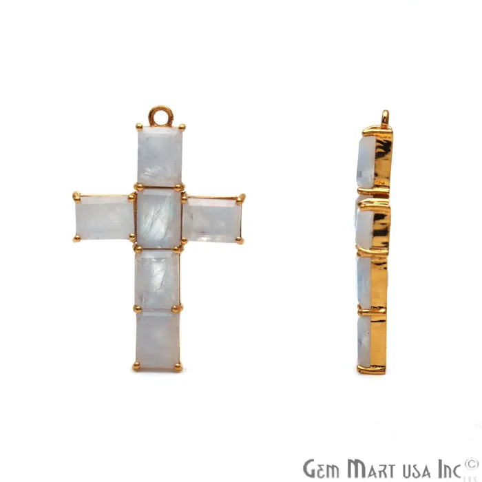 PreStyled Sets GemmartUSA Gemstone Cross 37x24mm Faceted Rectangle Prong Gold Plated Connector PreStyled Sets GemmartUSA Gemstone Cross 37x24mm Faceted Rectangle Prong Gold Plated Connector