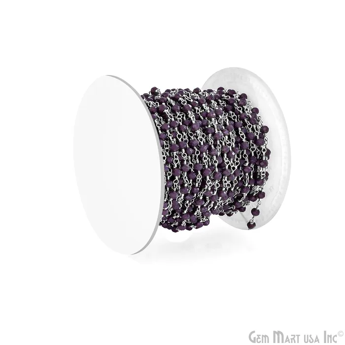 Purple Jade 4mm Faceted Beads Silver Wire Wrapped Rosary GemMartUSA Rings Purple Jade 4mm Faceted Beads Silver Wire Wrapped Rosary GemMartUSA Rings