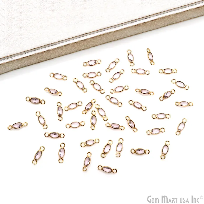 Rings GemMartUSA 5pc Lot Oval Brilliant Cut 4x3mm Gold Plated Double Bail Gemstone Connector Rings GemMartUSA 5pc Lot Oval Brilliant Cut 4x3mm Gold Plated Double Bail Gemstone Connector