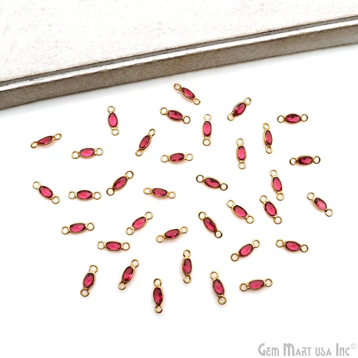 Rings GemMartUSA 5pc Lot Oval Brilliant Cut 4x3mm Gold Plated Double Bail Gemstone Connector Rings GemMartUSA 5pc Lot Oval Brilliant Cut 4x3mm Gold Plated Double Bail Gemstone Connector