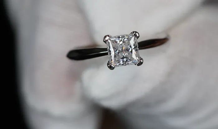 Rings Lab Diamonds London Princess Cut Moissanite Diamond Engagement Ring Moissanite Diamond Wedding Ring