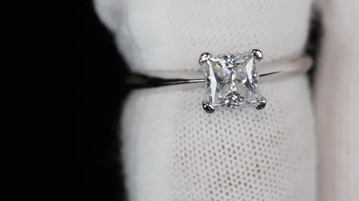 Rings Lab Diamonds London Princess Cut Moissanite Diamond Engagement Ring Moissanite Diamond Wedding Ring
