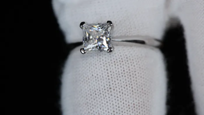 Rings Lab Diamonds London Princess Cut Moissanite Diamond Engagement Ring Moissanite Diamond Wedding Ring