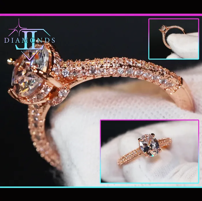 Rose Gold Engagement Ring Diamond Engagement Ring Rose Gold Ring Engagement Ring Rose Gold Wedding Ring Lab Diamonds London Rings