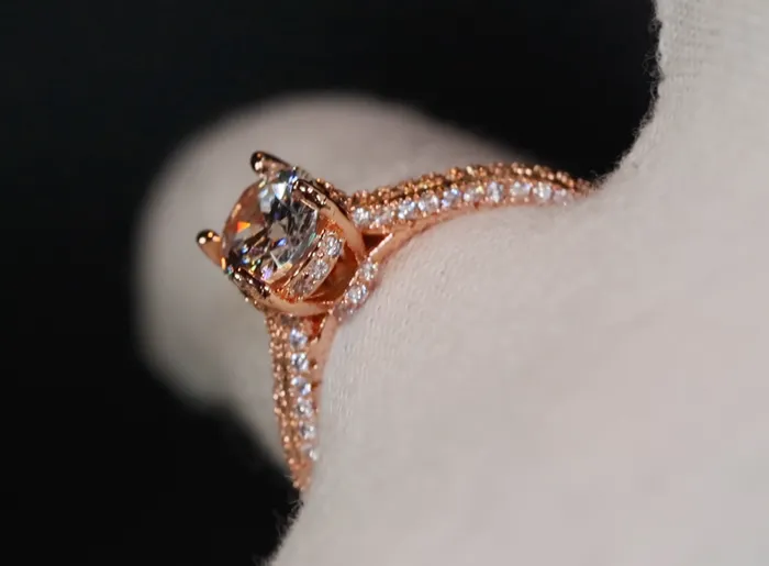 Rose Gold Engagement Ring Diamond Engagement Ring Rose Gold Ring Engagement Ring Rose Gold Wedding Ring Lab Diamonds London Rings