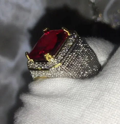 Ruby Ring Ruby Ring for Men Ruby Ring for Women Ruby Diamond Ring Ruby and Diamond Ring Red Diamond Ring Iced Out Ring Minx London Rings