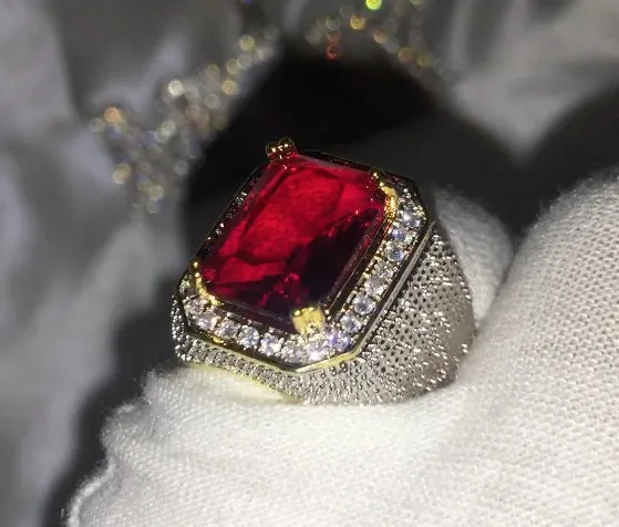 Ruby Ring Ruby Ring for Men Ruby Ring for Women Ruby Diamond Ring Ruby and Diamond Ring Red Diamond Ring Iced Out Ring Minx London Rings