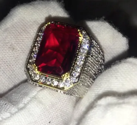 Ruby Ring Ruby Ring for Men Ruby Ring for Women Ruby Diamond Ring Ruby and Diamond Ring Red Diamond Ring Iced Out Ring Minx London Rings
