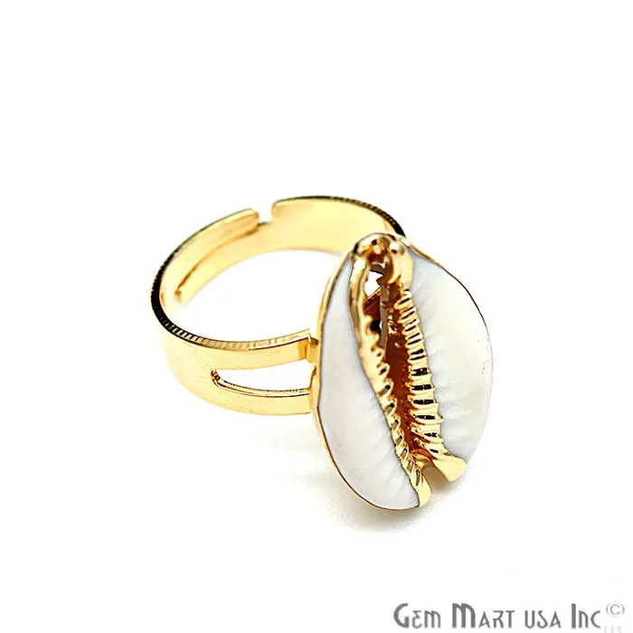 White Conch Shell Ring Conch Shape Handmade Ring GemMartUSA CHPR10 GemMartUSA Rings