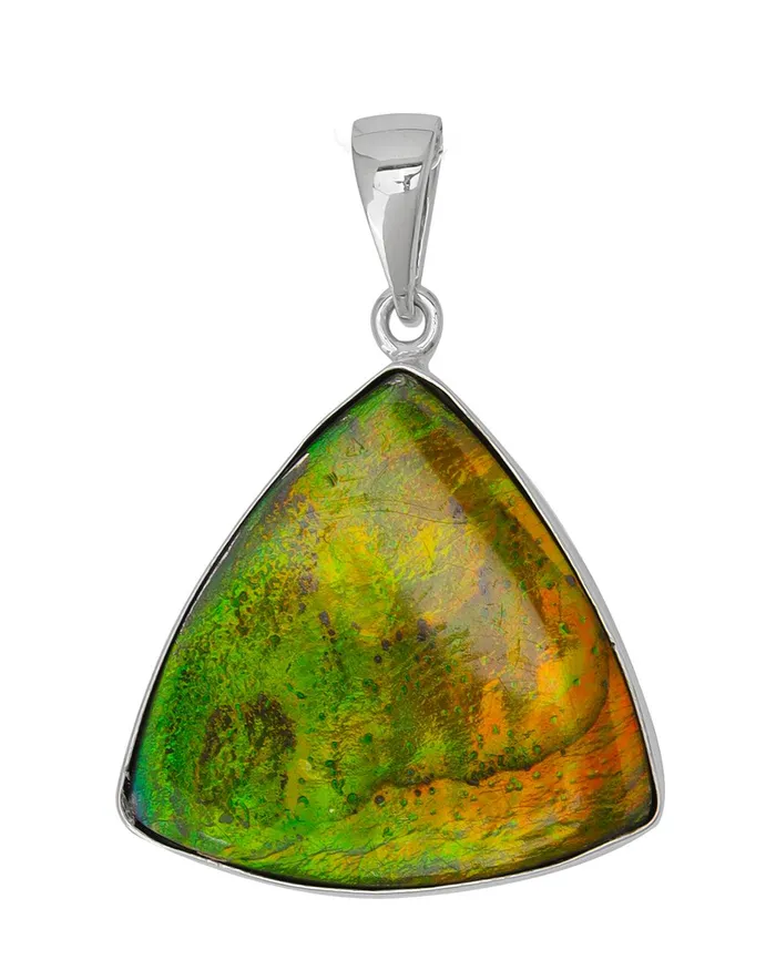 YoTreasure Necklaces 2060 Ct Ammolite 925 Sterling Silver Necklace Pendant Jewelry